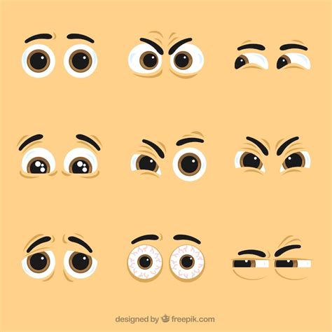 Premium Vector | Pack of nice character eyes