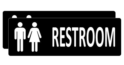 Buy (2 Pack) Restroom Sign for Business and home - Self-Adhesive Metal Restroom Signs for Door ...