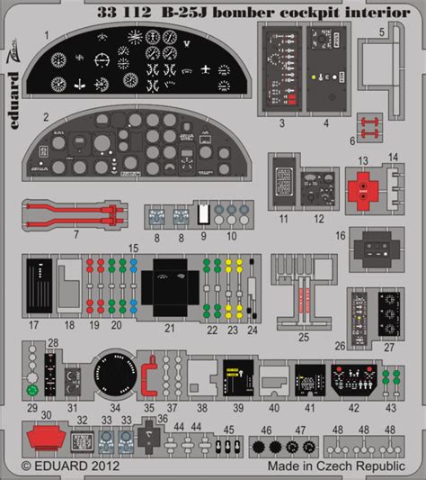 B-25J bomber cockpit interior 1/32 - Eduard Store