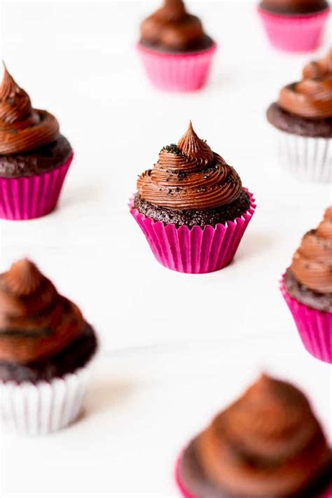 Mini Chocolate Cupcakes (Rich & Moist) - Delicious Little Bites