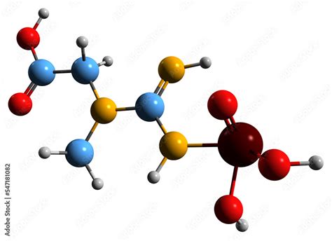 3D image of Phosphocreatine skeletal formula - molecular chemical ...