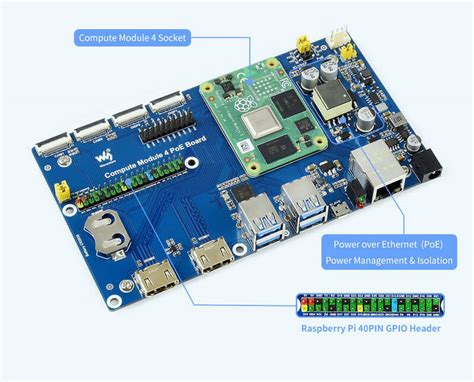 Raspberry Pi Compute Module 4 PoE IO Board