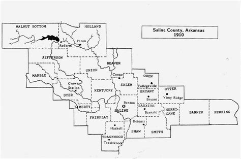 Saline County, AR 1910 Township Map