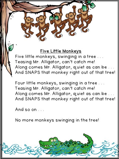 Five Little Monkeys Swinging in a Tree Archives - A Teeny Tiny Teacher