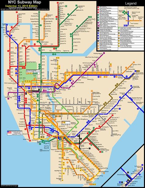 New York City Subway Route Map by Michael Calcagno | New york city map ...