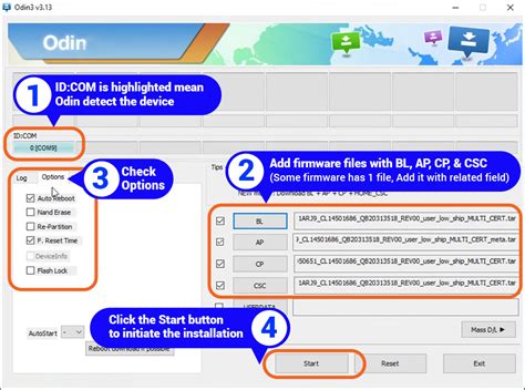 Odin 3.14.4 - Odin download all versions for Samsung flash