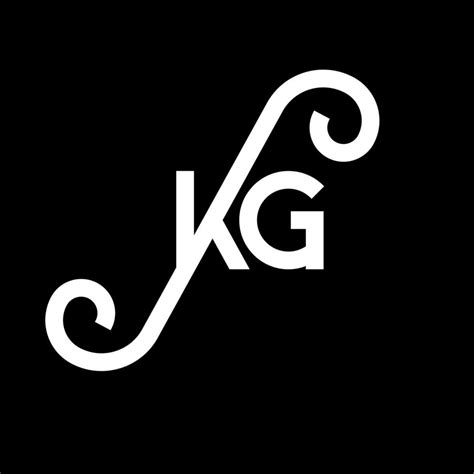 KG letter logo design on black background. KG creative initials letter ...