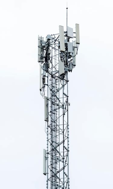 Premium Photo | Telecommunication tower on white background