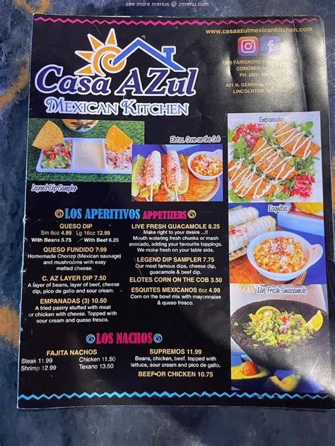 Menu at Casa Azul Mexican Kitchen Lincolnton restaurant, Lincolnton