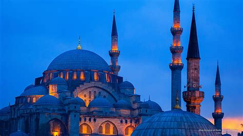 1920x1080px | free download | HD wallpaper: Blue Mosque at Dusk, Istanbul, Turkey, Landmarks ...