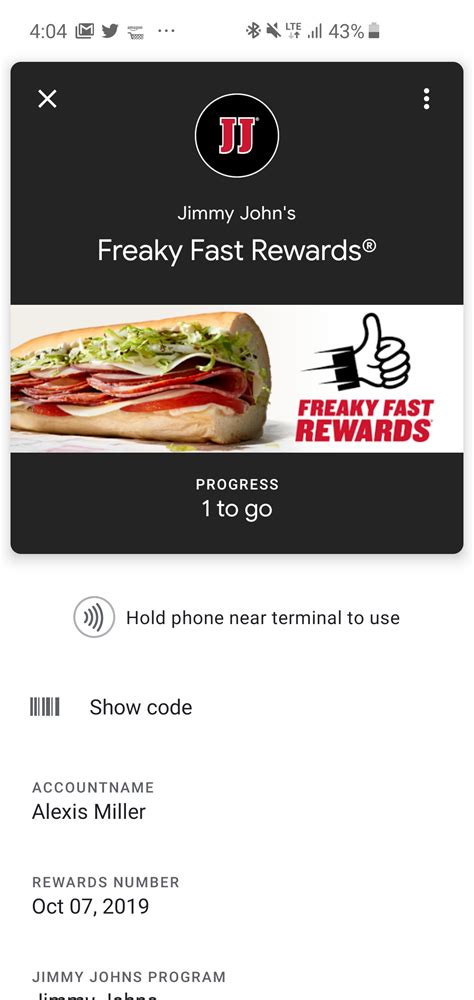 You can now add Jimmy John's Freaky Fast Rewards to Google Pay ...