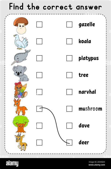 Matching game for kids. Learn English words. Education developing ...