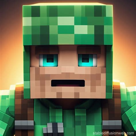 4K Minecraft Player Face Close-Up | Stable Diffusion Online