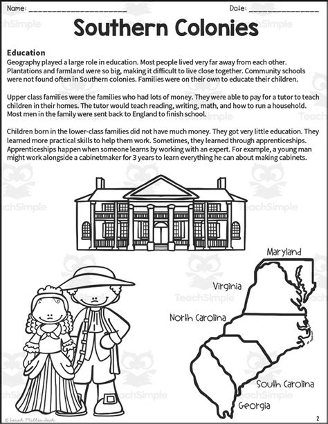 Southern Colonies Reading Packet by Teach Simple