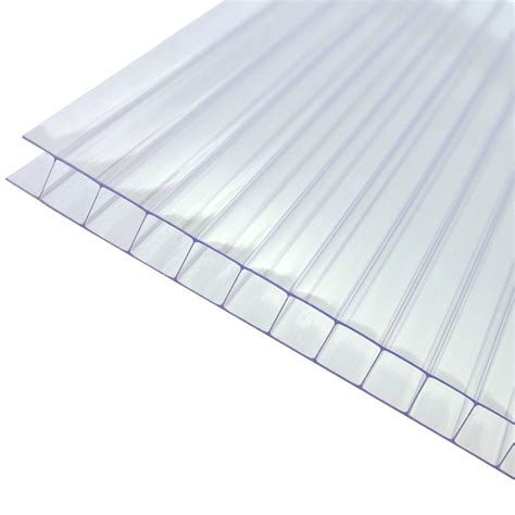 Axiome Clear Polycarbonate Twinwall Roofing sheet (L)5m (W)690mm (T ...