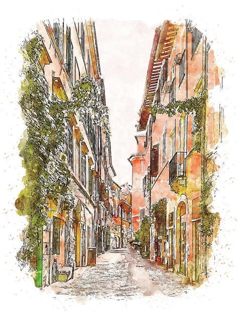 Streets of Rome, Through art and history - 08 Painting by AM ...