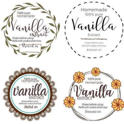 Free Vanilla Printable Labels | Christmas printable labels, Homemade ...