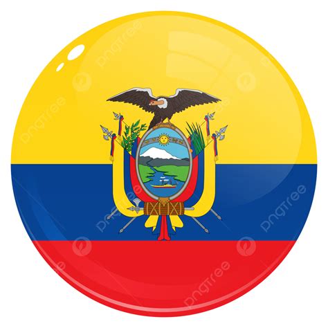 Ecuador Flag Vector Design Images, Round Country Flag Ecuador, Round ...