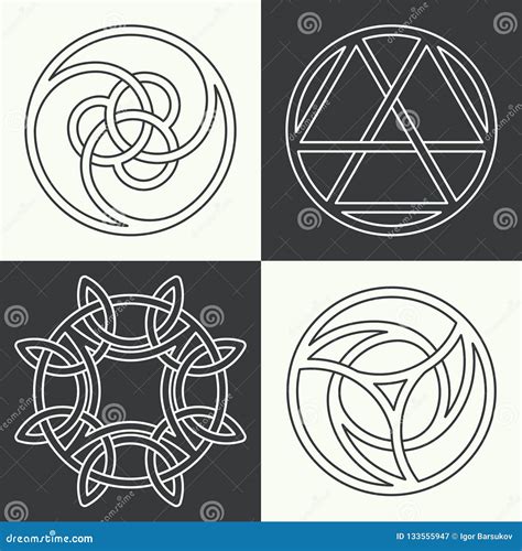 Set of the ancient symbols stock vector. Illustration of geometric ...