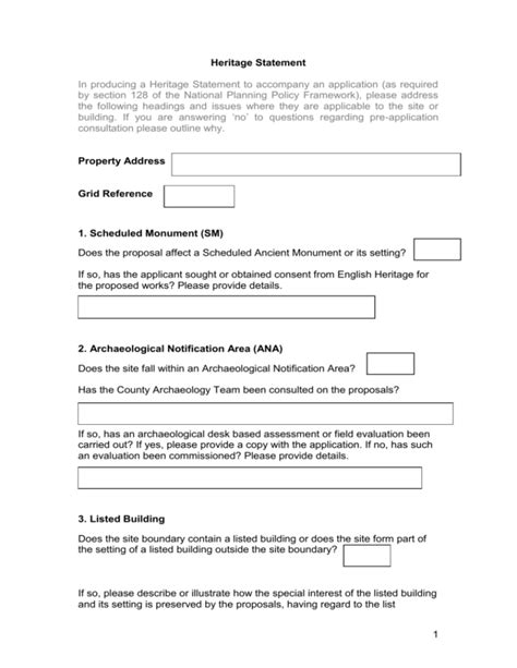 Heritage Statement template