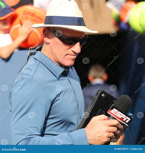 ESPN Analyst Brad Gilbert Comments Tennis Match at US Open 2016 Editorial Stock Image - Image of ...