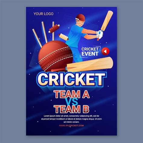 Free Vector | Gradient ipl cricket poster