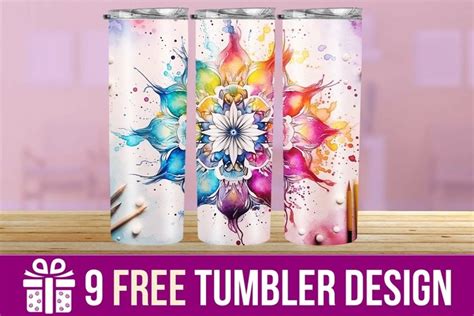 3D Mandala Tumbler Wrap Designs, Sublimation Designs