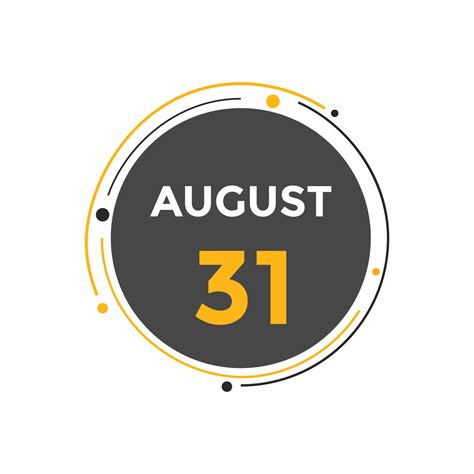 august 31 calendar reminder. 31th august daily calendar icon template. Calendar 31th august icon ...