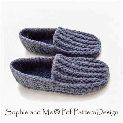 HIS Loafer Slippers Basic Slipper Crochet Pattern Instant Download - Etsy | Crochet slippers ...