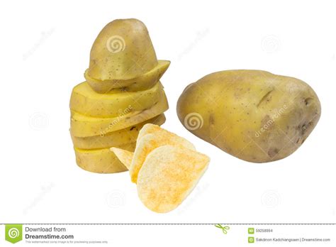 Chips Potato and Peeled Potato Stock Photo - Image of nature, cooking ...