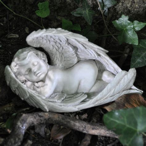 Sleeping Cherub Angel Wrapped in Wings Sculpture - Prezents.com