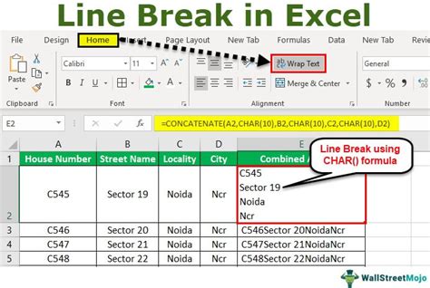 Line break character in Excel. How to make a line break in an Excel ...