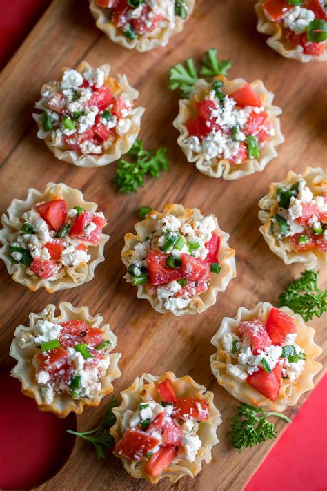 Greek Feta Dip Phyllo Cups | Vegetarian appetizers, Greek appetizers ...