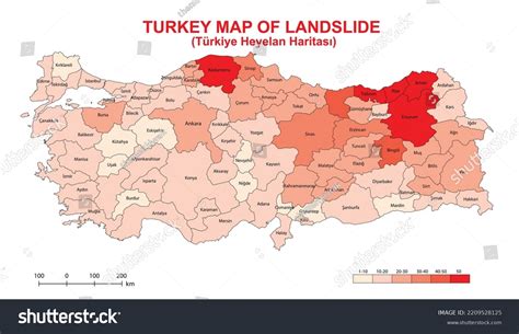 turkey landslide map risk zones - Royalty Free Stock Vector 2209528125 - Avopix.com