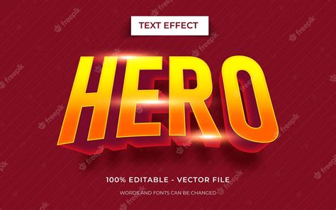 Premium Vector | Editable text effect Hero text effect