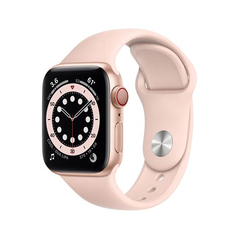 Apple Watch Series 6 GPS + Cellular, 40mm Gold Aluminum Case with Pink ...