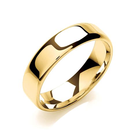 6mm 9 Carat Yellow Gold Gents Light Flat Court Wedding Band - Gents ...