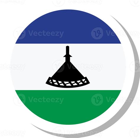 Lesotho flag circle shape, flag icon. 16707166 PNG