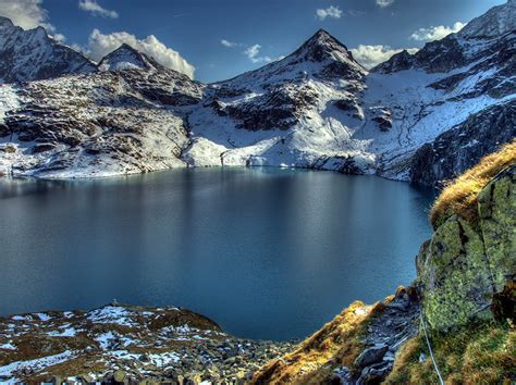 Fonds d'ecran Montagnes Lac Autriche Neige HDR Alpes Nature télécharger ...