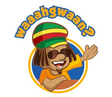 Reggae-emoji Jamaican patois stickers: iRIE iDRIN the Jamaican Reggae Patois Emoji Sticker