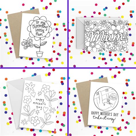 Free Printable Mother’s Day Coloring Cards: Creative and Heartfelt DIY ...