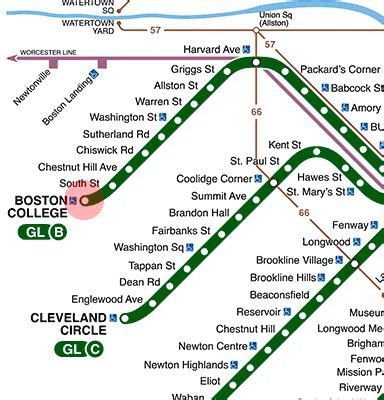 Boston College station map - Boston subway