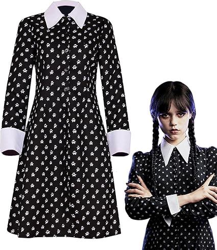 Amazon.com: Wednesday Addams Dress Children Kids Wednesday Addams Gothic Costume Girls Costume ...