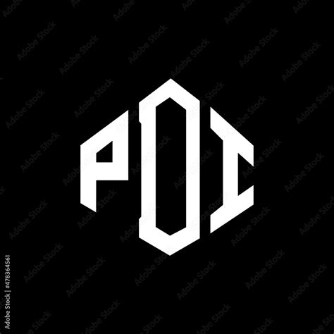 PDI letter logo design with polygon shape. PDI polygon and cube shape logo design. PDI hexagon ...