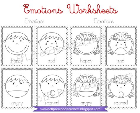 Emotions Cut And Paste Worksheet