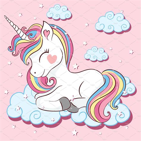 10 cute unicorn cartoon vector. | Unicorn illustration, Unicorn ...