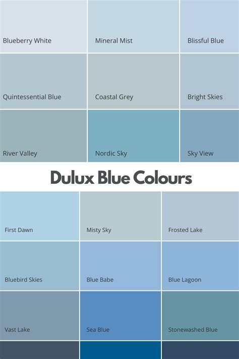 Dulux Blue Colour Chart: Find Your Perfect Blue Paint