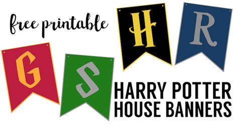 Harry Potter House Banners Free Printable - Paper Trail Design