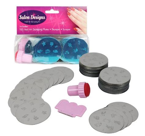 Nail Art Stamping Kit- 100 Manicure Plate Set with Polish Stamper and ...