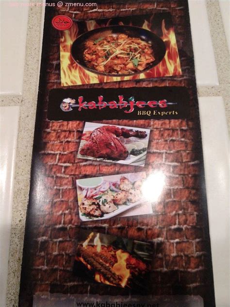 Menu at Kababjees BBQ, Hicksville